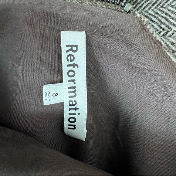 Reformation Willene Sleeveless Tweed Wool Mini Dress Size 8 Brown - Picture 8 of 9